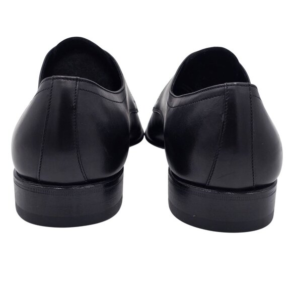 NEW Battaglia Italy Mens 7 Black Leather Dress Shoes Medallion Toe Derby Oxfords - Picture 8 of 11